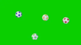 Green Screen Video Reflection of Several Balls On The Field