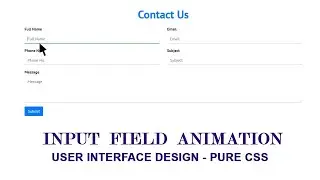 Input Animations With Html & Css | Awesome Input Animation Using Html & Css | Pure Css Animation