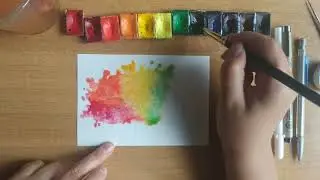 Как креативно нарисовать Радугу акварелью. Уроки рисования. Скетчинг для начинающих.