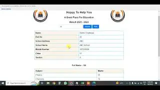 Online School Result with mark sheet print option || School mark sheet Kaise generate karee