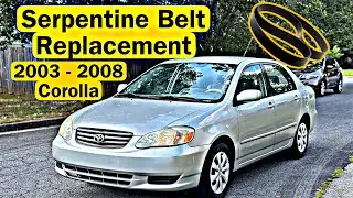 ✅ 2003 - 2008 Toyota Corolla Serpentine Belt Replacement Fast and Easy!