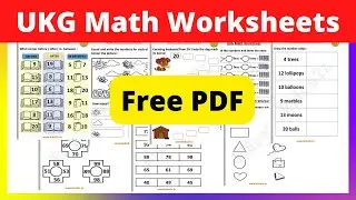 UKG Math Worksheets PDF | Worksheet for UKG Maths | Math Worksheets UKG set A
