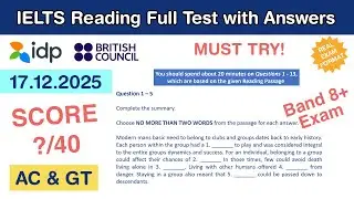 IELTS Reading Practice Test with Answers 17.12.2025 - Test #99