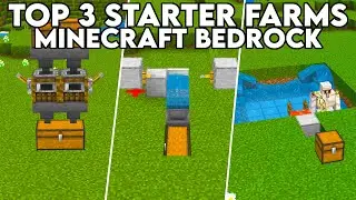 3 EASY Starter Farms In Minecraft Bedrock 1.18! : Iron Farm, XP Farm, AFK Fish Farm