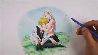DibujAme Un... Futuro a tu lado | Dibujo San Valentin MELIODAS 💘 ELIZABETH Nanatsu no Taizai Fan Art