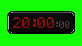 Red digital stopwatch 20 min | GREEN SCREEN Twenty minutes
