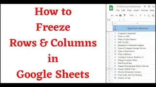 How to Freeze Rows and Columns in Google Sheets?