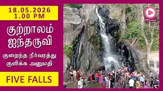Five Falls | 18.05.2026, 1.00 PM | குற்றாலம் ஐந்தருவி வீடியோ | Kutralam Season Today | KutralamLive