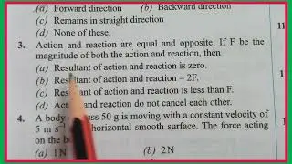 MCQ'S Based on Newton's Law of Motion Class-11 Physics Ch-5 Laws of Motion