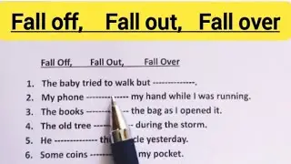 English Grammar: 'Fall off',  'Fall out'  'Fall over' 🤔 Learn The Difference🔥 Light Quiz