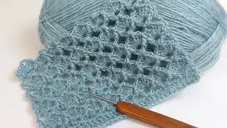 👑КОРОЛЕВСКИЙ узор крючком из блестящей пряжи! Простое и легко вязание крючком для начинающих/Crochet