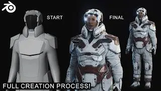 Creating a Sci-Fi Space Suit in Blender | timelapse