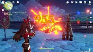 Genshin Impact : Destroy 6 Training Dummies in 2 Seconds with Amber + Claymore character