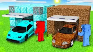Coche 1$ POBRE vs Coche 1.000.000$ RICO en Minecraft!