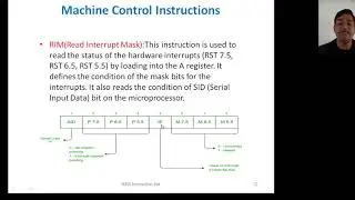 Machine control instructions in 8085