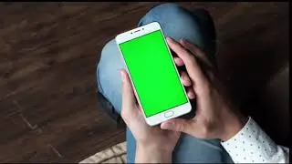 Green screen cell phone holding in hand