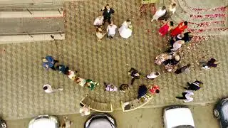 Рубцовск. Свадьба в ЗАГСе на пл. Ленина. Съемка с квадрокоптера