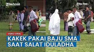 Viral Video Kakek di Bone Mengenakan Pakaian SMA Saat Salat Iduladha