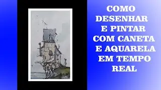 Como desenhar e pintar em tempo Real sem cortes Aquarela e caneta Nil Rocha ( PORTUGUÊS VERSÃO)