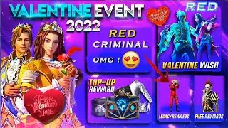 Claim Free Rewards On 14 February || Red Criminal Back 🎉 || FF Valentine Day Wish 2022 !💖