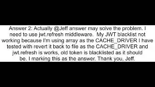 Blacklist old token on reauthenticate with Laravel JWT
