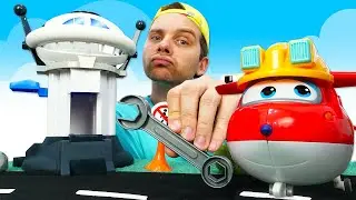 Видео про самолёты Супер Крылья - Авария в Аэропорту! - Весёлые игры ремонт. Видео для мальчиков