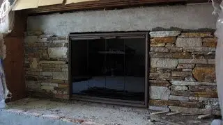 Fireplace Transformation Using Natural Thin Stone Veneer