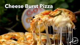 Cheese Burst Pizza Recipe | How to Make Cheese Burst Pizza | Homemade Pizza Recipe | Cookd