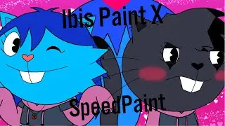 My First Speedpaint Video| Goth Cat and Singy Digital Art| Ibis Paint X