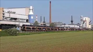 Güterzug mit Autotransportwagen