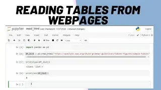 Reading Tables from Webpage || Pandas read_html function