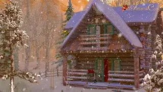 Cozy Winter Cabin Ambience With Relaxing Blizzard and Snowstorm Sounds With Wind For Sleep and Relax