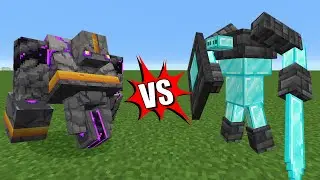 Obsidian Golem Vs Diamond Golem - Minecraft Mob Battle 