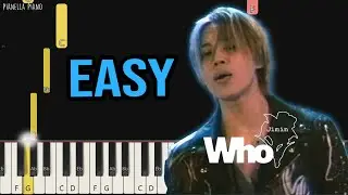 Jimin - Who | EASY Piano Tutorial by Pianella Piano