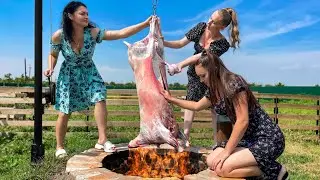 3 Dishes for 3 Girls! A whole Lamb in a tandoor, Grilled Chicken and Baked fish in the Oven