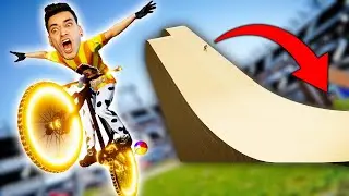 BIKING A NITRO CIRCUS MEGA RAMP! (Descenders)