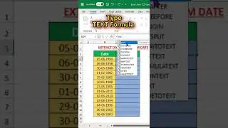 Extract Day Name From Date in Excel #exceltips