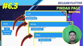 #6.3 Belajar Flutter - Pindah Page - Belajar Pindah Page dengan Route berbasis nama