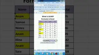 SUMIF Formula in Excel | #shorts | #excel | #swittech