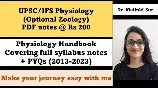 UPSC/IFS Physiology (optional zoology) PDF notes | Rs 200 only | WhatsApp 9019765145