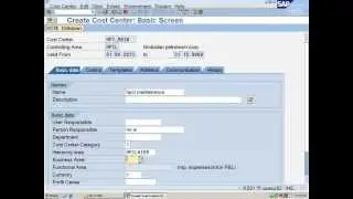 SAP  Controlling Configuration - Create Cost Centers and SAP Cost Center Tables