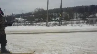 Электролыжи. Этот дедуля сделал наш день!