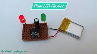 How to make a dual LED flasher circuit Using 555 Timer IC | DIY
