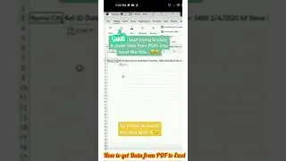 Import Data From PDF to Excel