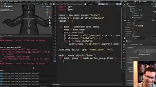 Computer Graphics Module 9: Using Python in Blender To Export Skeleton Geometry And Weights for Skin