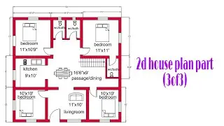 2d house plan (3of3)||autocad 2020