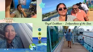 Cruise Vlog Day 1 | Royal Caribbean Independence of the Seas (Ice-skating, room tour, eats) 🌴🚢