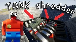 Lego Tank falls into the shredder in Brick Rigs!!!