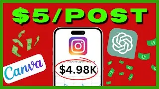 Make $5 per post with an instagram page using ChatGPT and Canva! (Easy Money 2024)
