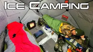 ICE CAMPING & FISHING ON LATE ICE - Green Bay Whitefish 2022 Ice Fishing with Underwater Camera